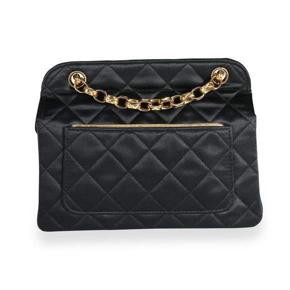 Chanel Vintage Black Quilted Satin Mini Flap Bag with Pouch - Picture 3 of 8